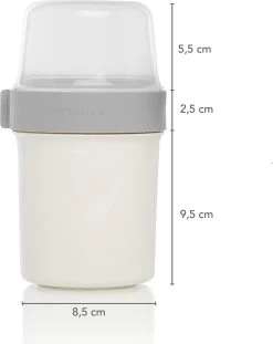 Lock&Lock Yoghurtbeker - Yoghurt Beker To Go - Muesli Beker To Go - Lunchpot - Lunchbeker - Medium - 560 Ml + 310 Ml - Wit -Huishoudproducten Verkoop 952x1200 2