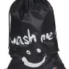 Wonair - Grote Waszak - Laundry Bag - Wash Me - 60x90cm - Zwart - Met Trekkoord