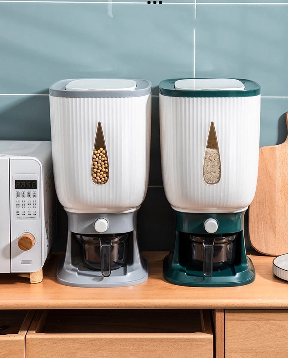 Deluqse Rijst Dispenser - Rijst Container - Grijs - Voedsel Dispenser - Rijst Opbergdoos - Rijst Bewaren - Rijst Opberg Container 7 Deluqse Rijst Dispenser - Rijst Container - Grijs - Voedsel Dispenser - Rijst Opbergdoos - Rijst Bewaren - Rijst Opberg Container - Afbeelding 5