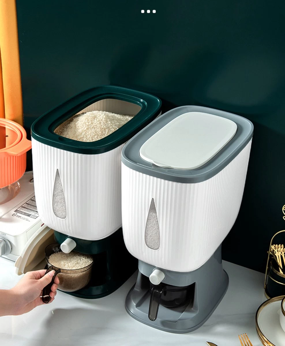 Deluqse Rijst Dispenser - Rijst Container - Grijs - Voedsel Dispenser - Rijst Opbergdoos - Rijst Bewaren - Rijst Opberg Container 8 Deluqse Rijst Dispenser - Rijst Container - Grijs - Voedsel Dispenser - Rijst Opbergdoos - Rijst Bewaren - Rijst Opberg Container - Afbeelding 6