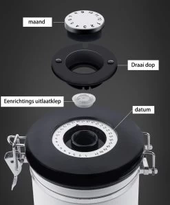 Koffiebonen Opbergbus- Koffiebonen Bewaren - Nieuw Voedsel Bewaren - Kitchen Merchandise - Vooraadbus - Bewaardozen - Kitchen Merchandise - 1.8L Vooraadpot - Voorraadpotten - Gebroken Wit Kleur - Opslagtank Voor Gedroogd Fruit- Opslag Van Koffiebonen -Huishoudproducten Verkoop 995x1200 3